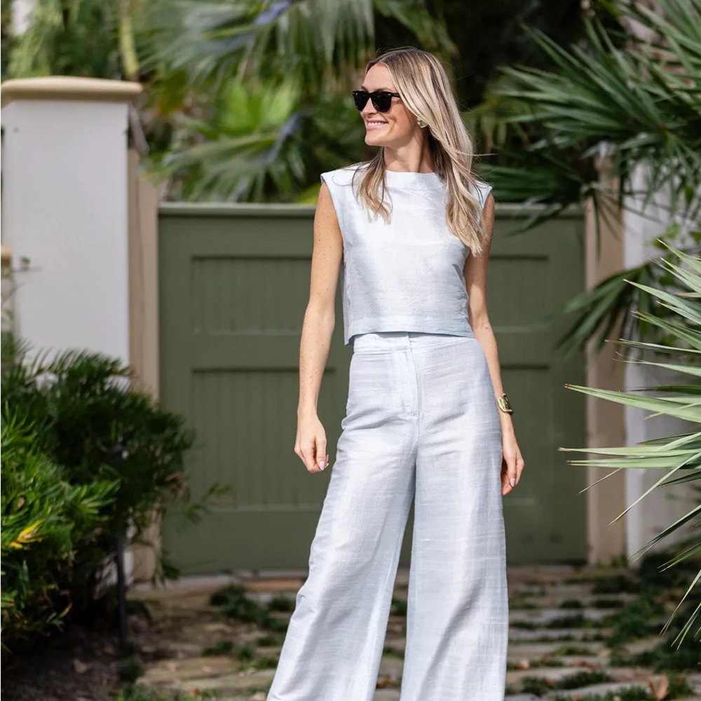 Julia Amory Dupioni Silk Set in Gracie Blue